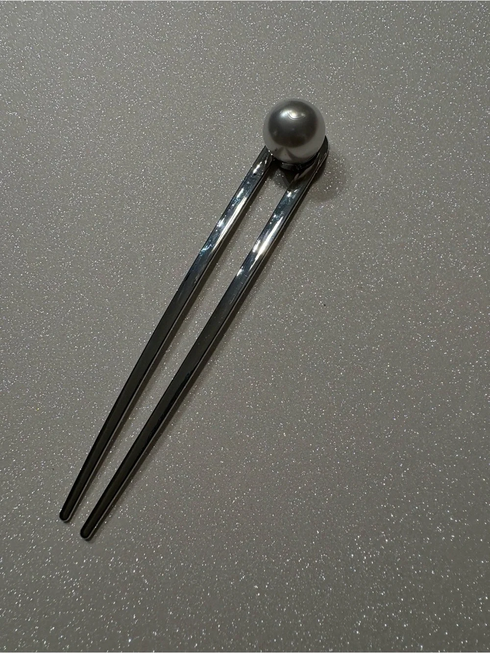 Gold-Tone or Silver Tone Hair Fork with Single Pearl Accent
